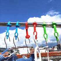 Outdoor clothes drying rod windproof clothes hook Plastic windproof clothes rack lock drying clothes rack fixed non-slip lock Silicone snap