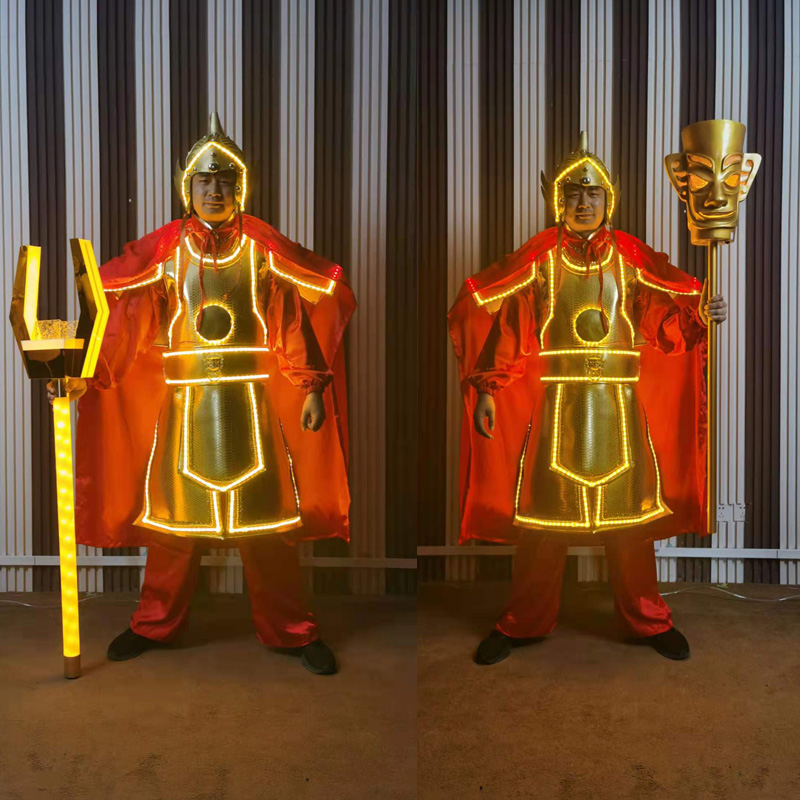 LED Bar Luminous Clothes Out of wine Wine Clothing Stage Performance National Wind Shine light Luminous Armor Costume