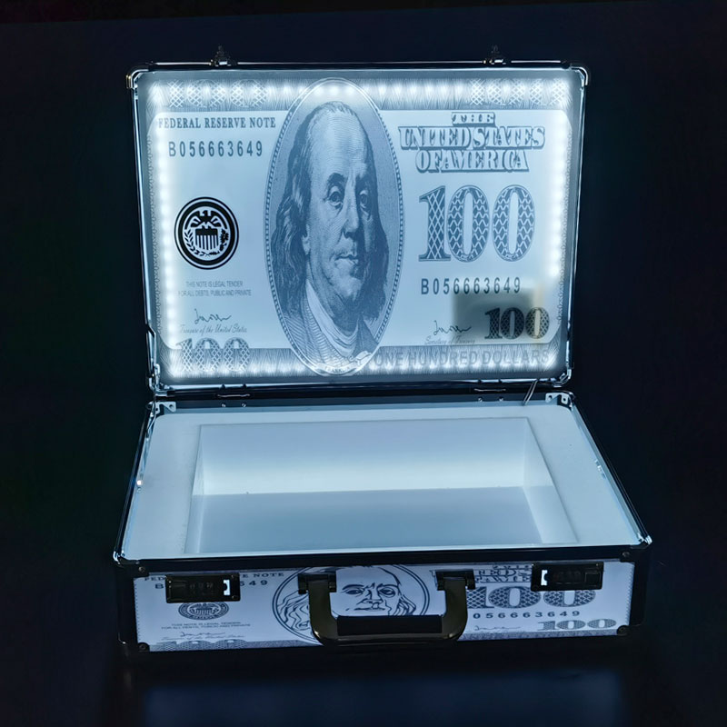 US Dollar Box Champagne Box Luminous Utensil God Dragon Suit Seven Colorful Remote Control Custom Bar KTV Atmosphere Props