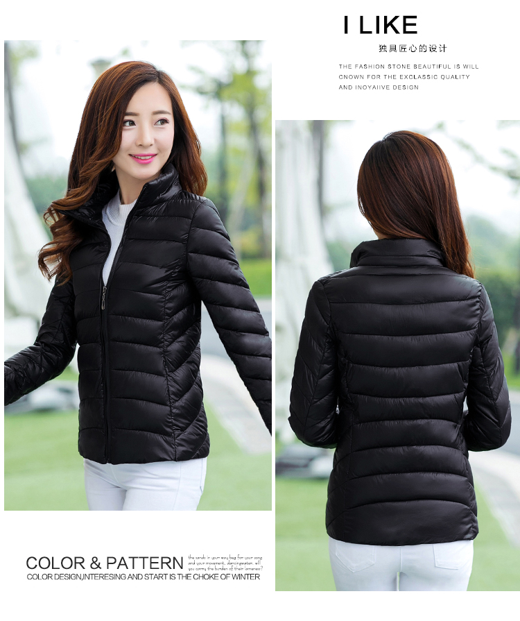 Áo khoác chống mưa mùa xuân và mùa thu cotton nữ ngắn xuống đệm bông Phiên bản Hàn Quốc của phần mỏng Áo khoác cotton mỏng cho nữ áo phao lông vũ nữ hàn quốc