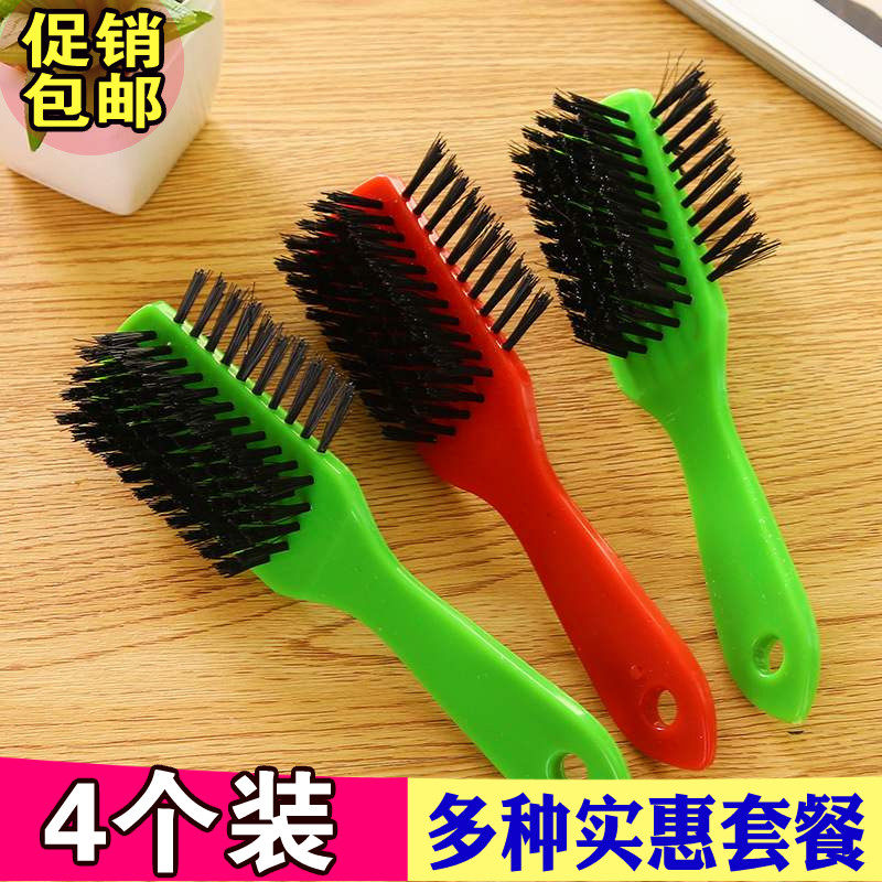 Three-face shoe polish brush plastic handle with oil brushed good use without dirty hand shoe brush upper cleaning brush leather