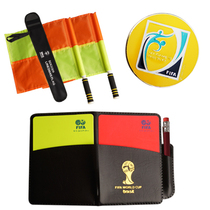 Football match referee patrol flag edge picker thickened red and yellow card referee equipment whistle mouth guard whistle linesman flag