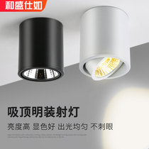 Heshengshiru COB surface-mounted spot light free opening ceiling light 7W12W18WLED surface-mounted downlight Ceiling ceiling type