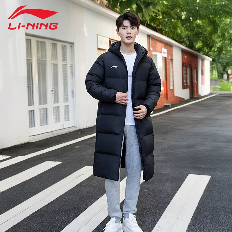 Li Ning, зимняя бархатная теплая спортивная куртка с пуховым наполнителем для тренировок, гусиный пух, увеличенная толщина