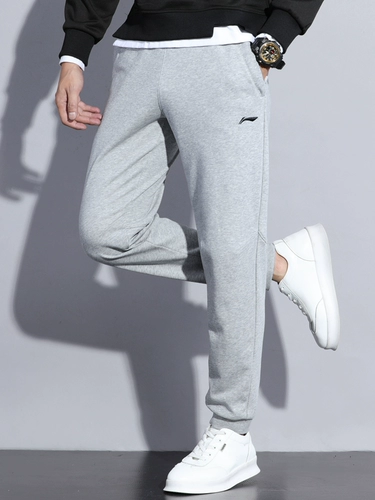 Li Ning, мужские осенние трикотажные спортивные штаны для отдыха, для бега, свободный крой