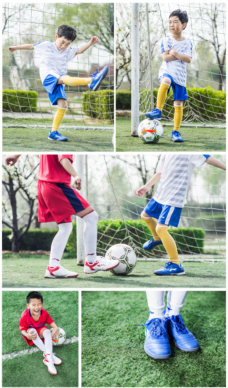 Xác thực Li Ning trẻ em người lớn nam giới và phụ nữ giày bóng đá trường tiểu học trai bị hỏng móng tay TF đào tạo giày da chân cỏ nhân tạo giày thể thao cao cổ