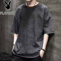 Playboy summer short-sleeved t-shirt mens trend brand trend ins t-shirt 2021 new mens half-sleeved top clothes