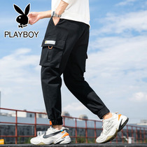 Playboy spring and autumn overalls mens trend brand 2020 new Korean version of the trend all-match mens casual trousers