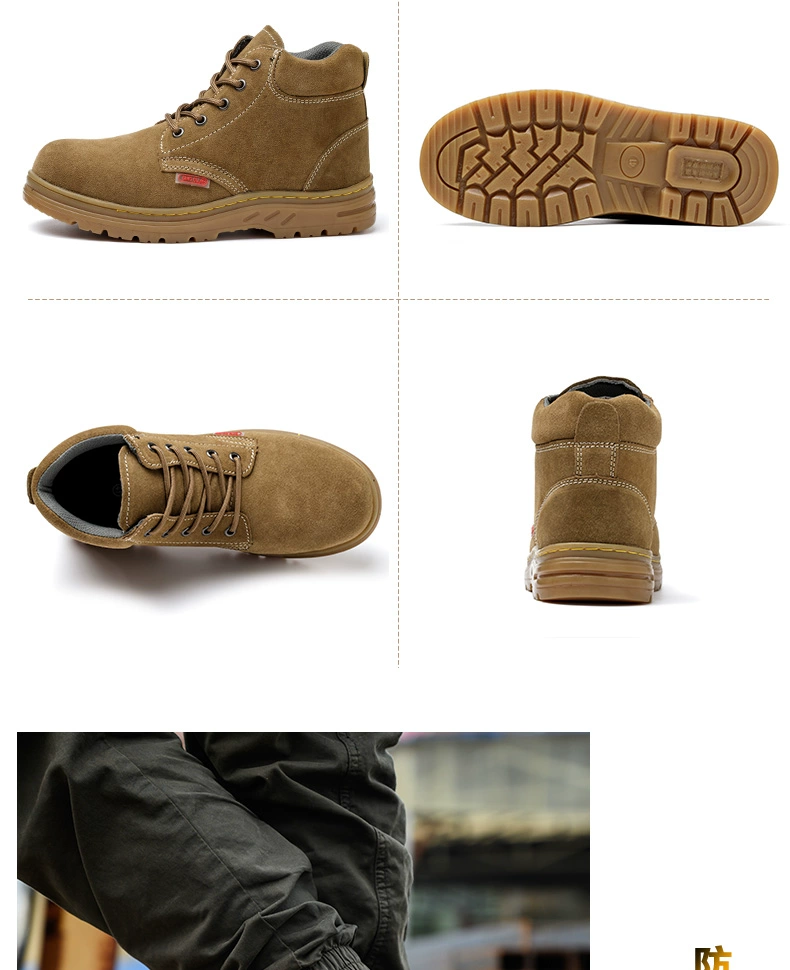 Men's labor protection shoes are anti-smash and puncture-proof steel toe welders special high-top work winter old protection with steel plate men's style
