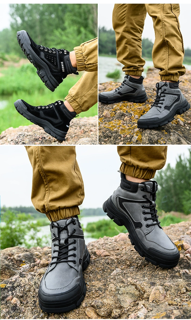 Labor protection shoes for men, men's, anti-smash, anti-puncture, steel toe, lightweight, high-top, old protection belt, steel plate, construction site work, winter