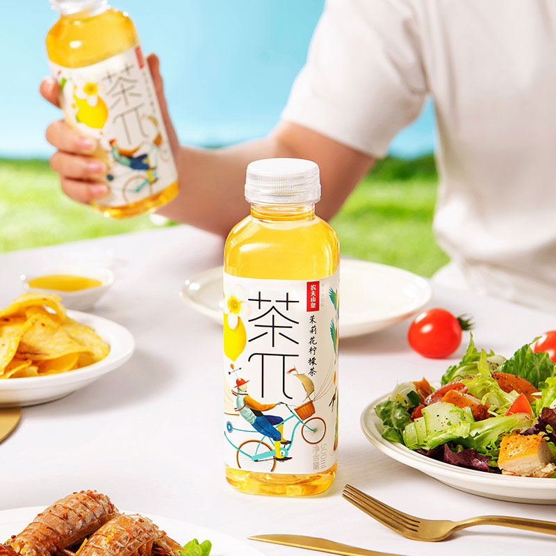 农夫山泉茶π茉莉花柠檬茶500ml：清新解渴，夏日必备！
