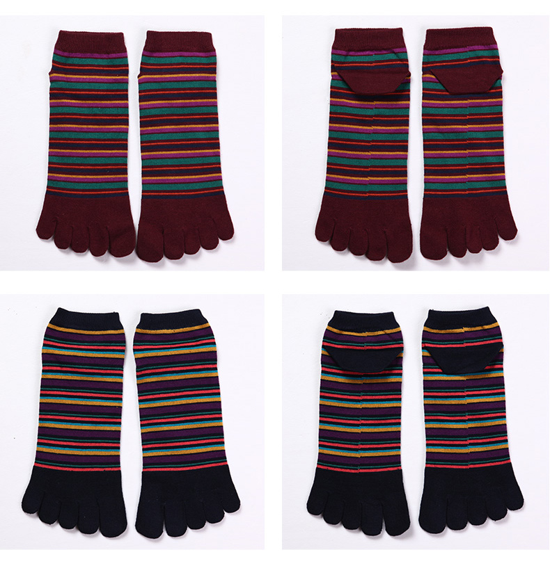 Vớ nam Tutuanna vớ năm ngón đơn giản vớ cotton đơn giản vớ nam chân sọc [39 nhân dân tệ 3 đôi] tất dài nam