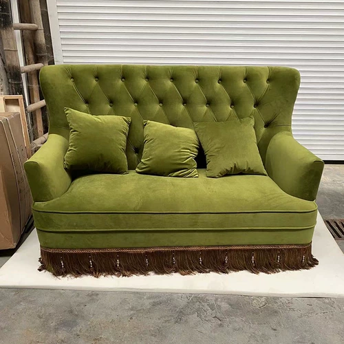 Ретро зеленый дизайнерский диван для двоих, мебель, французский ретро стиль, в американском стиле