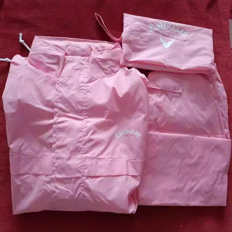 Golf Golf Raincoat and Rain Pants with Hat Two-Piece Set Women's Raincoat Set Pink Outdoor Rain Gear Women's Style