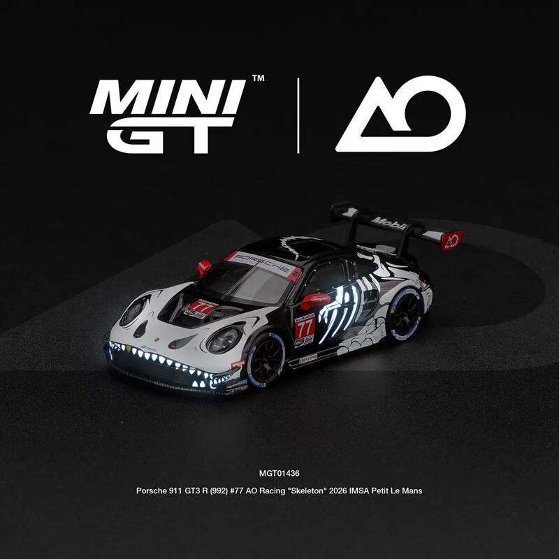 New Product Pre-Order Tsm Minigt 1:64 Ao Luminous Bone Dragon Porsche 911 Gt3 R 1436