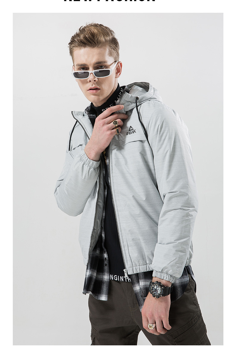 Áo khoác cotton nam 2018 thu đông 2018 mới nhẹ, chống mặc màu rắn thể thao ngoài trời và áo khoác nam giải trí áo phao lông vũ nam