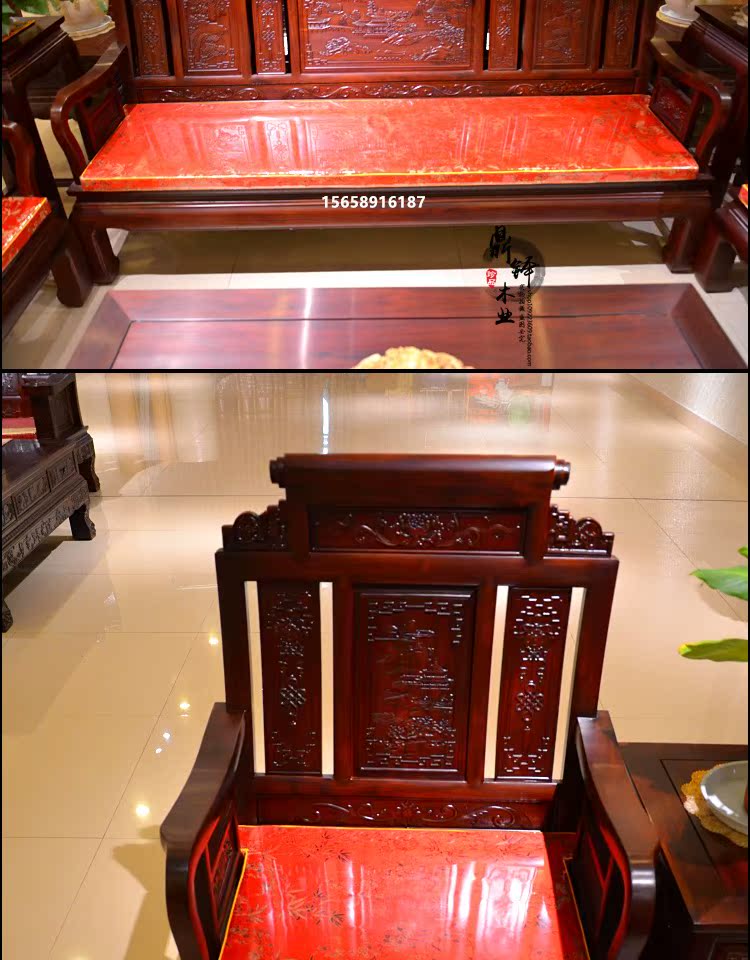 Dongyang woodcarving đồ nội thất gỗ gụ cửa hàng Trung Quốc sofa gỗ rắn Châu Phi gỗ hồng mộc khắc phòng khách đặt - Bộ đồ nội thất ghế sofa giá rẻ