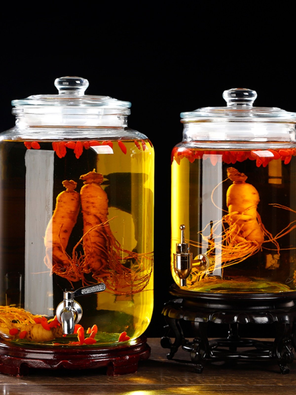 Lead-Free Thickened Glass Jar for Brewing Wine, Household Wide-Mouth Ginseng Wine Bottle, Enzyme Juice Jar with Spigot