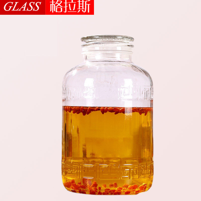 Wide Mouth Frosted Glass Bubble Wine Bottle Thickened Liquor Medicated Wine Ginseng Bubble wine Brewing Seal Pot