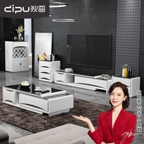  Dipu coffee table TV cabinet modern simple retractable paint floor cabinet low cabinet living room combination furniture black and white
