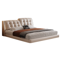 Dipu French minimalist cream style suspended bed modern simple high-end atmospheric light luxury bed master bedroom leather double bed