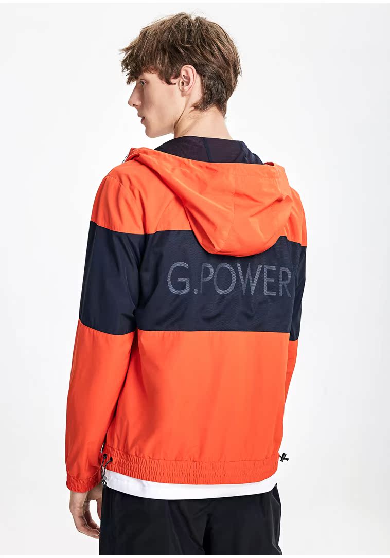 TRENDIANO mới 2018 nam chữ mùa thu khâu áo khoác gió trùm đầu lỏng lẻo nam 3GC304751P áo gió hoodie