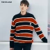 TRENDIANO Quần áo mùa thu nam Tide Casual Stripe Robot Loose Turtleneck Áo len dài tay 3GC303822P - Cặp đôi áo len Cặp đôi áo len