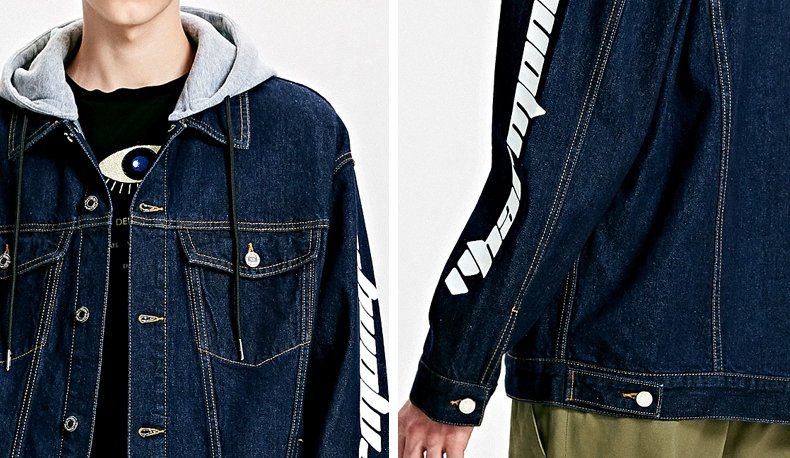 TRENDIANO Áo khoác nam mùa thu thường có mũ trùm đầu Áo khoác cotton rộng rãi 3GC304773P