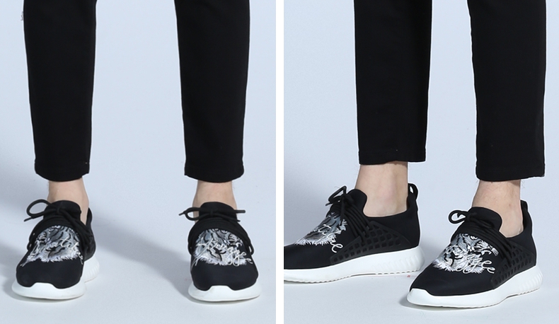 TRENDIANO quần áo nam mùa xuân mới thêu thủy triều ren thể thao giày thấp giày nam 3JA1518040 giày thể thao adidas nam
