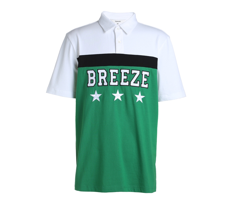TRENDIANO Quần áo mùa thu nam Cotton tương phản Chữ thêu tay áo ngắn Polo Áo 3JC3027090 áo thun polo