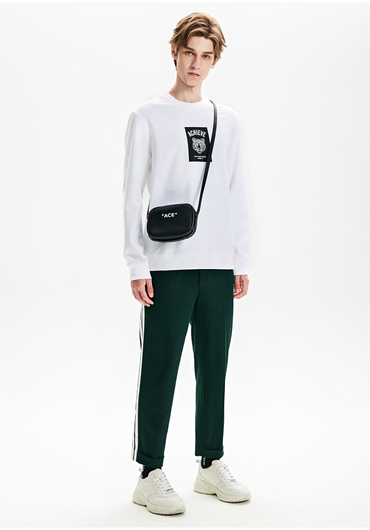 TRENDIANO mới 2018 nam mùa thu cotton đầu hổ in chữ áo len nam 3GC304738P áo hoodie nam form rộng