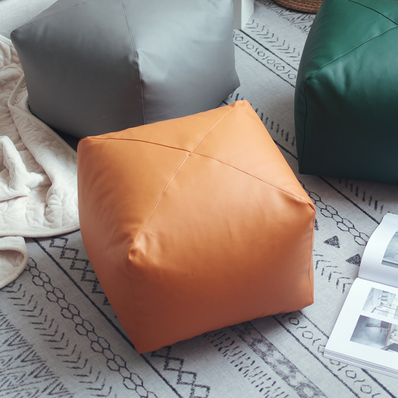 Japanese-style pier futon tatami Nordic leather floor cushion simple low stool sofa stool changing shoe stool living room