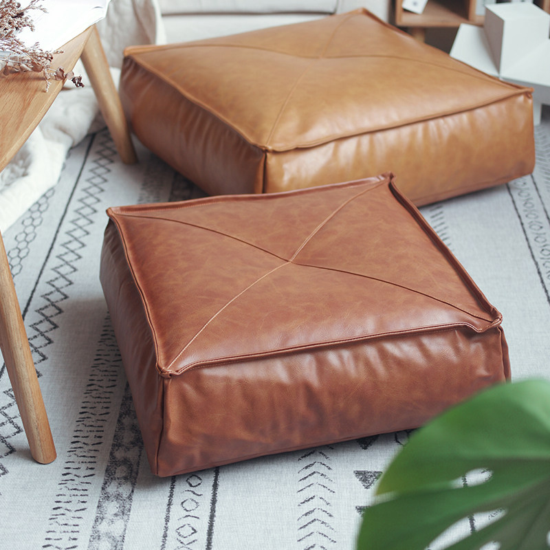 Cushion tatami cushions Nordic floating windows thickened sitting mound free of washing Japanese style Peach leather Home Lazy People-Taobao