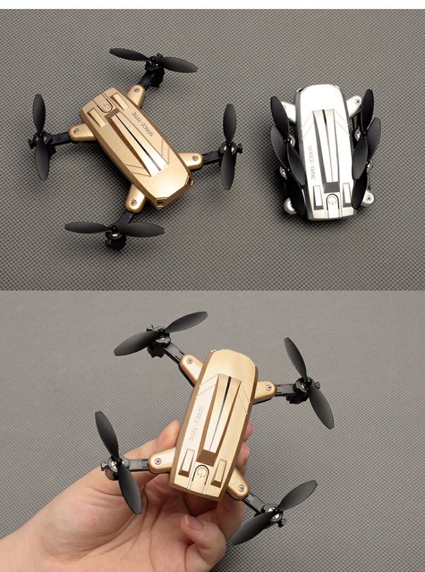 Mini máy bay bốn trục gấp thời gian cố định máy bay không người lái thời gian thực máy bay điều khiển từ xa mô hình máy bay trực thăng đồ chơi cho trẻ em