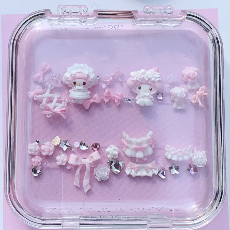 Melody Wedding Material Pack Nail Art Wearable Nails Cute Pink Sweet