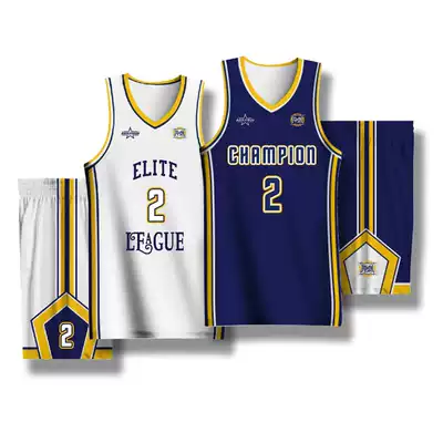 Basketball uniform men's private custom double-faced professional Jersey basketball sports suit competition training team uniform tide