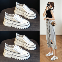 Thick-soled canvas shoes womens shoes 2021 new summer thin Joker leisure sports Spring and Autumn board shoes small white shoes