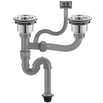 厨房洗菜盆下水管配件水槽防臭排水管下水器双槽洗碗池全套装通用