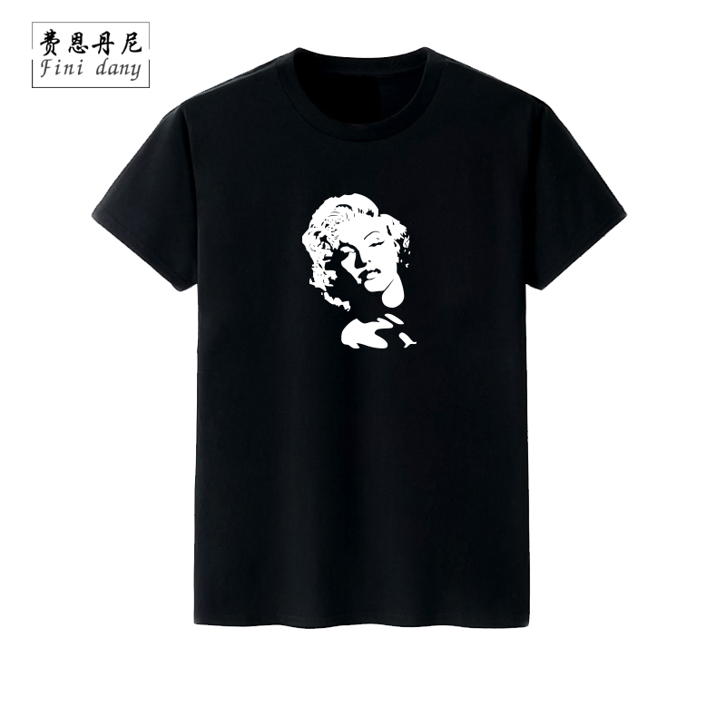 Marilyn Monroe Peripheral Short-Sleeved T-Shirts Marilyn Monroe Era Goddess Male and Female Student Clothing Couple