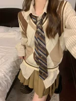 Рубашка, жилет, юбка в складку, комплект, галстук, 3 предмета