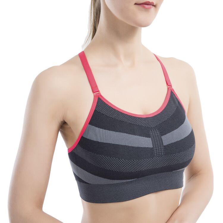 2 mảnh miễn phí sau áo ngực thể thao miễn phí kiểu áo vest chéo với miếng đệm ngực có thể tháo rời chống sốc chạy đồ lót cốc mỏng quần lót nữ triumph