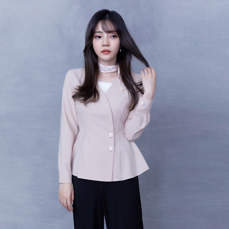 Han Style High-end Beautician work dress Women's spring and autumn Temperament Fashion Hotel Front Desk Special Cabinet Guide Purchase Work Clothes Long Sleeves