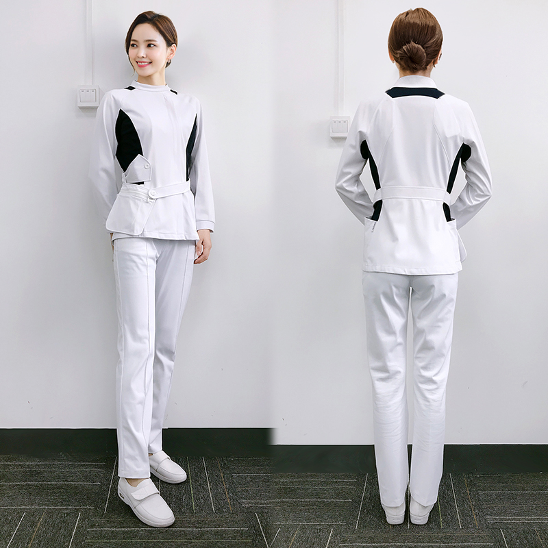 2021 new style Japanese and Korean fan plastic surgery medical beauty nail personalized fashion split-body oral nurse suit