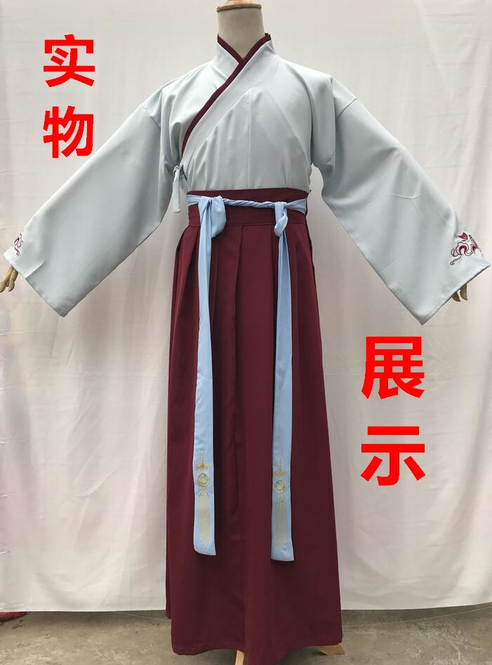 Cải thiện truyền thống hiệp sĩ nam Hanfu truyền thống trở lại Hantang sinh viên phong cách Trung Quốc dài tay phù hợp với những người yêu thích cp set đồ đôi nam nữ