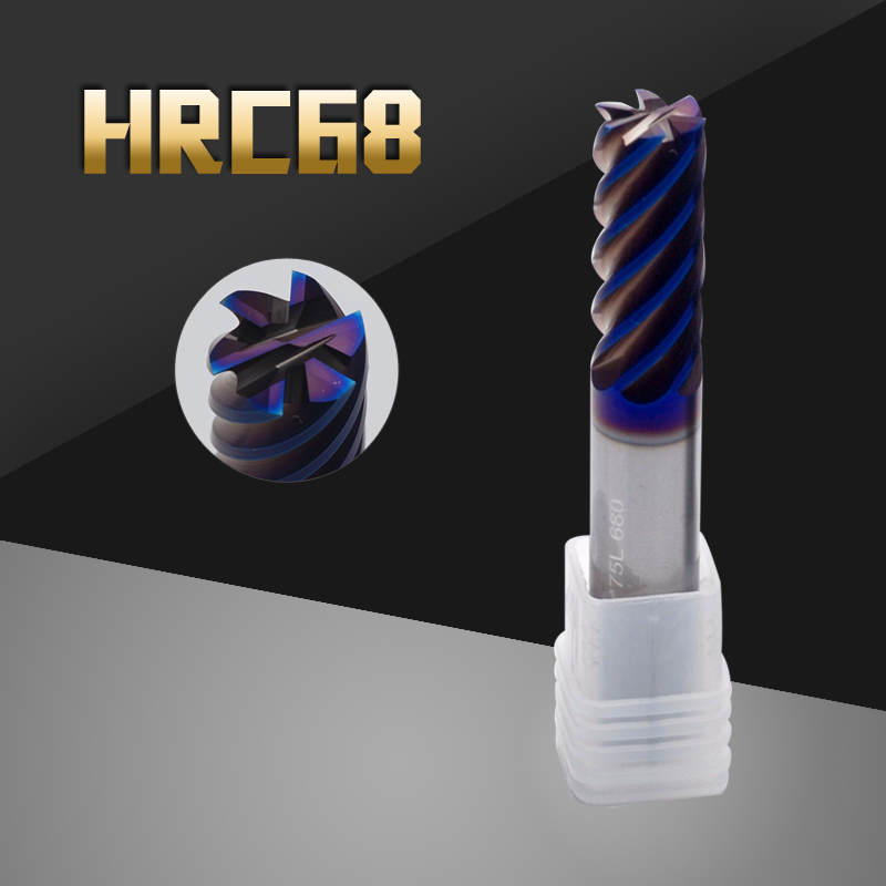 68 degrees 6 blade tungsten steel alloy high hard end mill tungsten steel alloy coating knife CNC 8 10 12 14 16 20