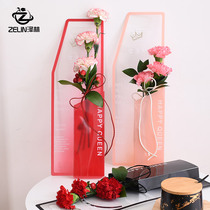 Valentines Day high-end flower packaging box transparent PVC flower arrangement box hand floral gift box Crystal Rose bouquet box