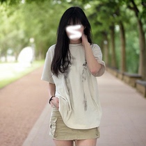Popular tops for pregnant women summer thin section 2024 summer new style American oversais pure cotton off-shoulder short-sleeved T-shirt