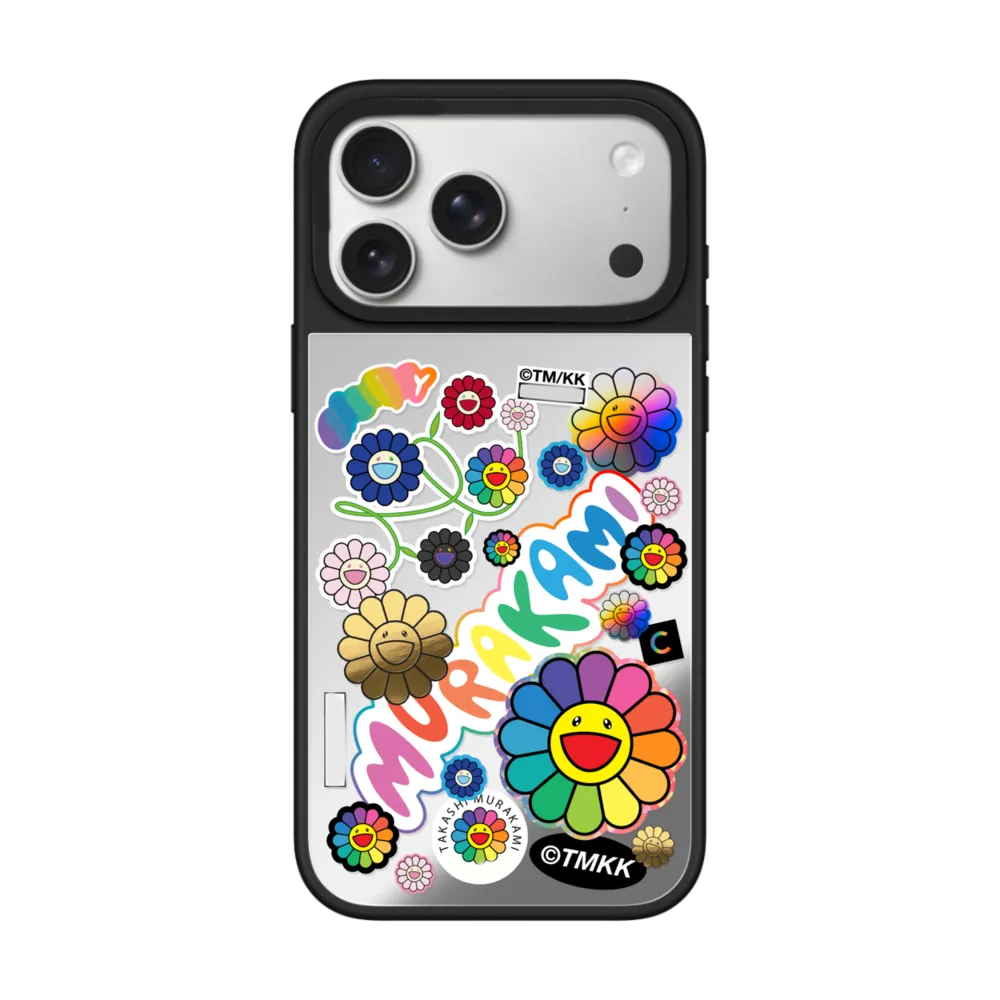 村上隆第三弹FLOWERS BLOOM太阳花适用17Promax镜面手机壳iPhone16Pro