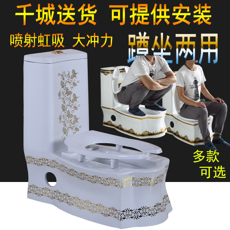Squat dual-use toilet integrated squat bracket dual-use folding household toilet deodorant can squat and sit deodorant toilet
