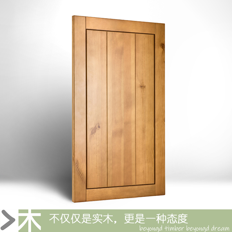 Fa pine whole cabinet door panel Solid wood cabinet door Nordic simple custom modern whole cabinet custom kitchen log oak door